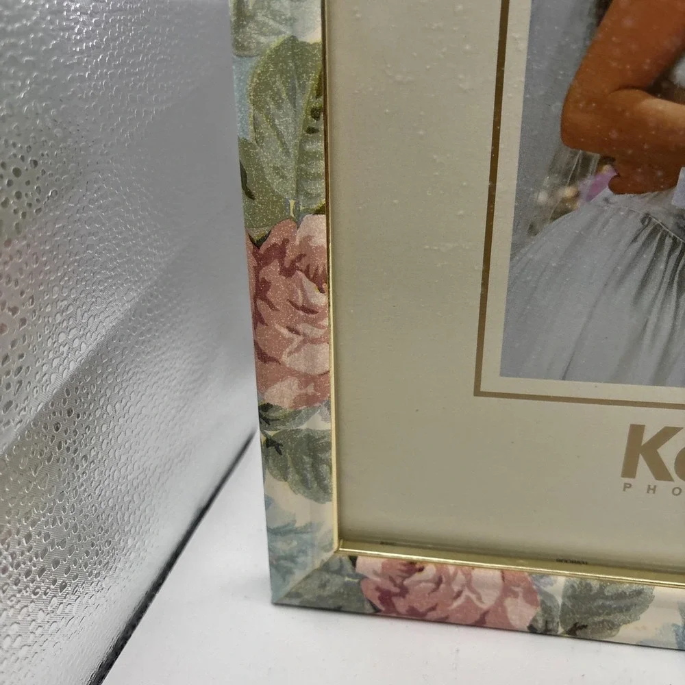Vtg~Kodak Floral Photo Frame~Pink/Blue/Rose~Cottage Core~8x10~NWT